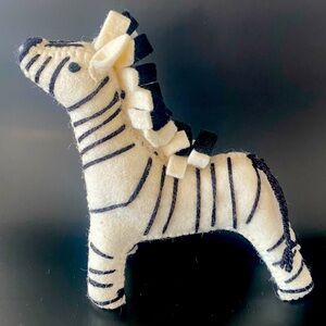 Mudpie Black and White Felt Zebra